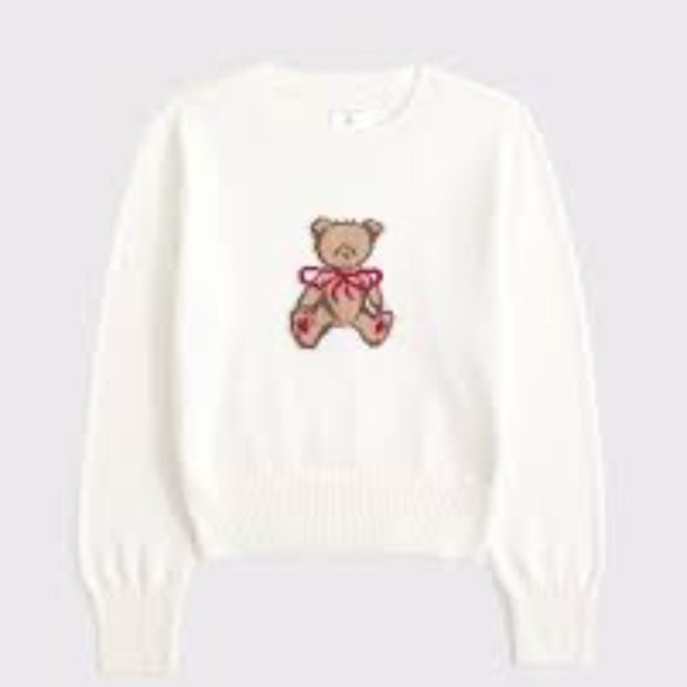 Abercrombie Kids Teddy Bear Bow Sweater